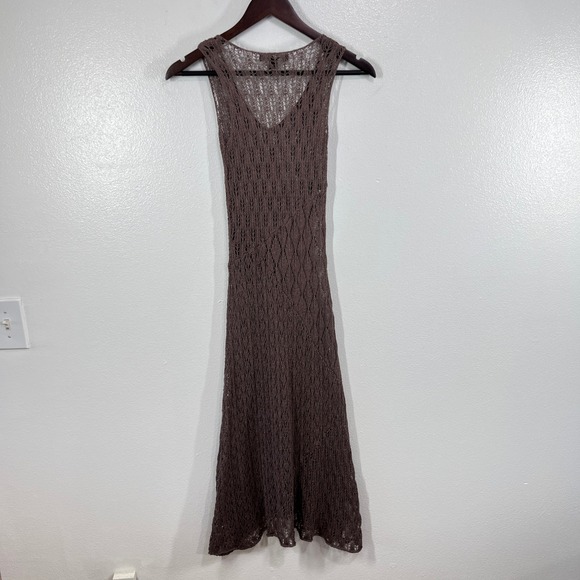 Tommy Bahama Brown Open Knit Maxi Dress Cover Up‎ Cotton Linen Blend Women's XXS - Picture 3 of 8